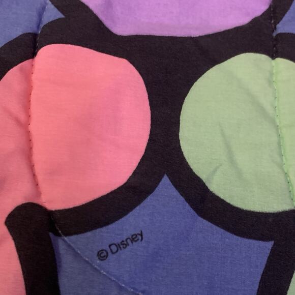 Disney Mickey Heads Ears Twin Comforter Blanket Blue 60"x80" Vintage - Picture 4 of 10